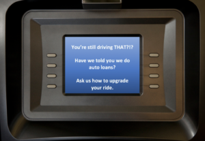 ATM with Auto Loan Message